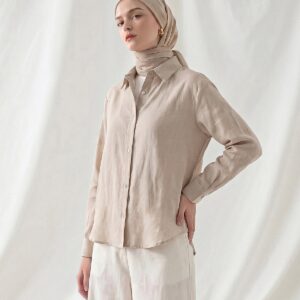 kemeja lengan panjang adem katun natural anti gerah atasan wanita premium zalery ease series