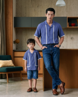 greece kemeja couple ayah dan anak