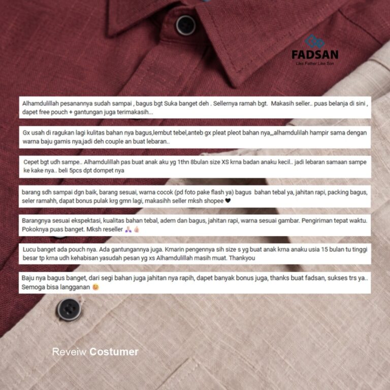 RYU Series – Kemeja Ayah & Anak | FADSAN Kumpulan ulasan pembeli FADSAN di Shopee